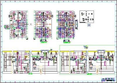 双色模具设计2D组立图